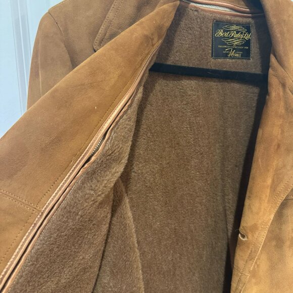 Vintage Bert Paley Tan Suede Men's Jacket - Size 38 - Picture 3 of 12